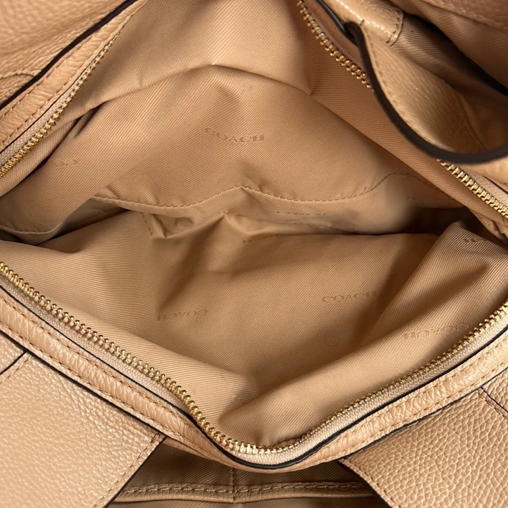 COACH Tan Edie Medium Shoulder Bag